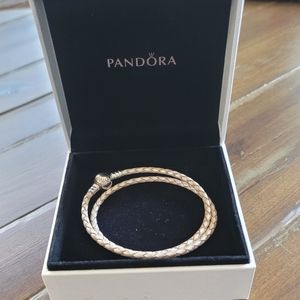 Pandora Moments Double Leather Bracelet - 15 inch